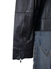Load image into Gallery viewer, y2k navy women&#39;s leather jacket
