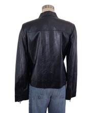 Load image into Gallery viewer, y2k navy womens leather jacket
