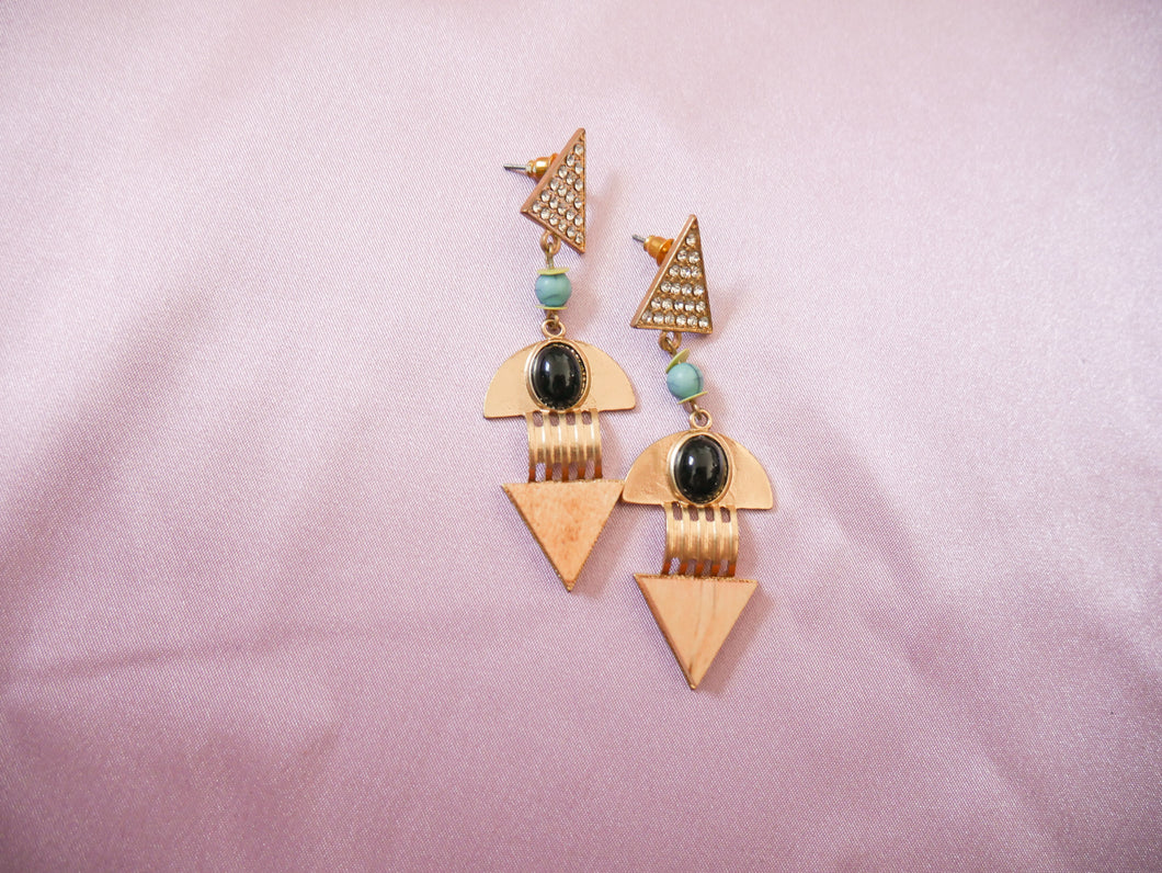 triangle art deco earrings