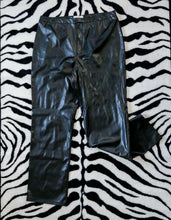 Load image into Gallery viewer, vintage black leather high waisted pant women&#39;s clothing

