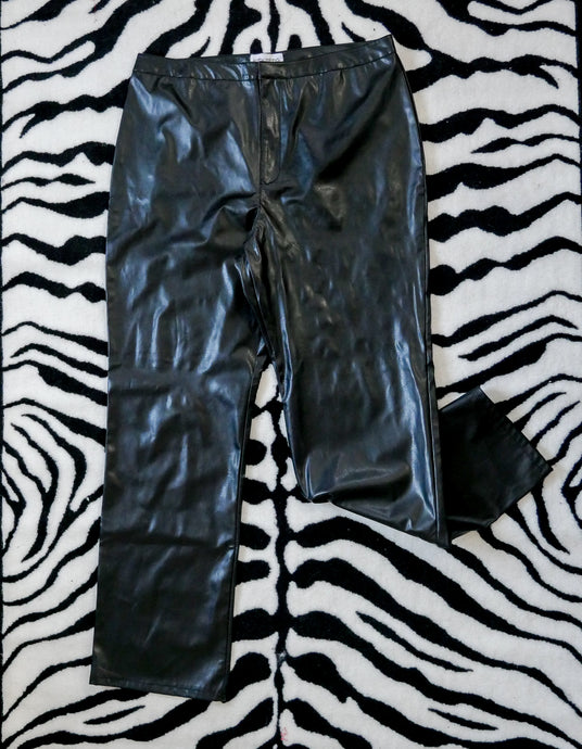 vintage black leather high waisted pant women's clothing