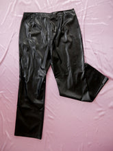 Load image into Gallery viewer, vintage black leather high waist pant women&#39;s clothing 
