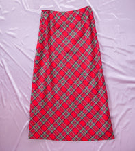 Load image into Gallery viewer, vintage ralph lauren red plaid maxi skirt
